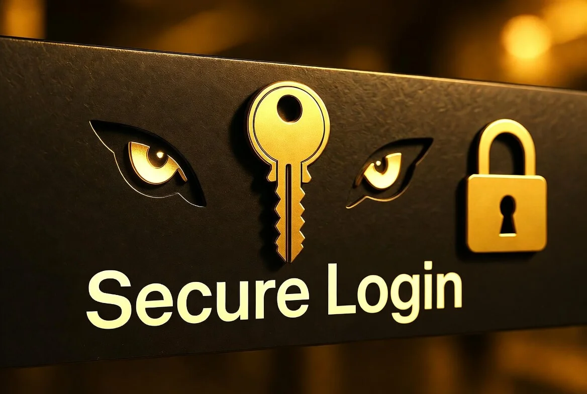 Secure sign-in screen with a padlock motif
